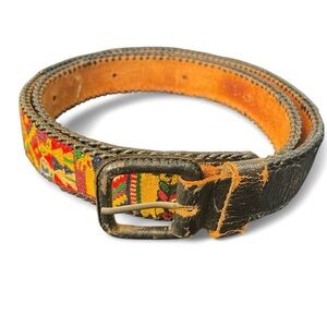 Aztec Printed Leather Belt 40” Length